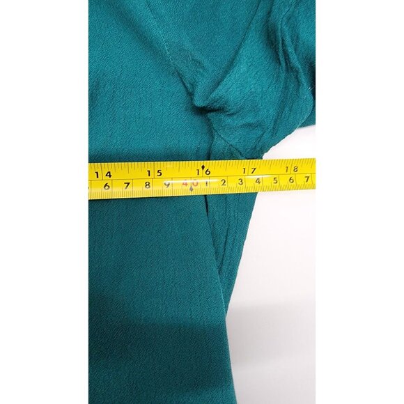 J. Jill Teal Button-Up Long Sleeve Textured Blouse - Picture 11 of 12